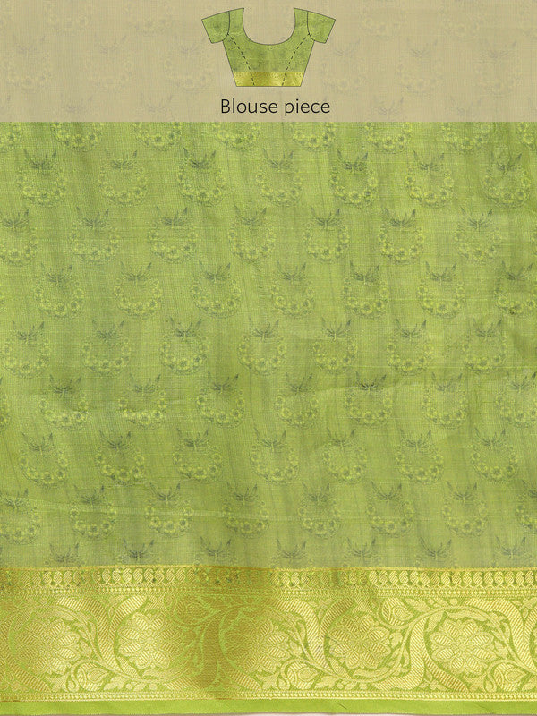 Gray Munga Silk Digital Print Floral Saree with Unstitched Blouse - Hiral Fashion | Grocsy