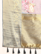 Rust Munga Silk Digital Print Animal Print Saree with Unstitched Blouse - Hiral Fashion | Grocsy