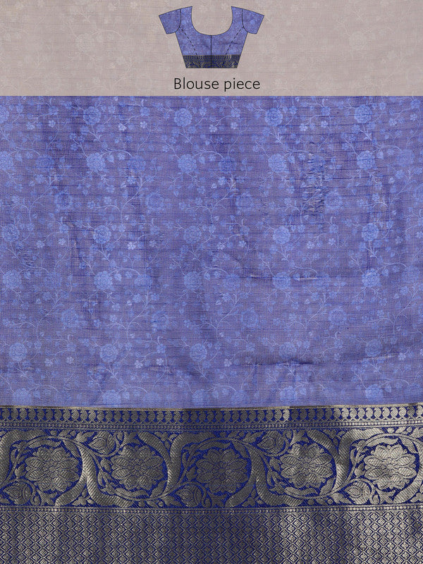 Beige Munga Silk Digital Print Kalamkari Saree with Unstitched Blouse - Hiral Fashion | Grocsy