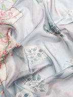 Gray Munga Silk Digital Print Kalamkari Saree with Unstitched Blouse - Hiral Fashion | Grocsy