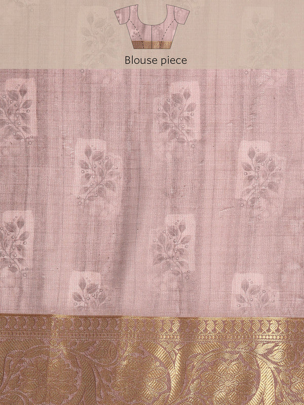 Gray Munga Silk Digital Print Kalamkari Saree with Unstitched Blouse - Hiral Fashion | Grocsy