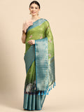 Olive Munga Silk Digital Print Animal Print Saree with Unstitched Blouse - Hiral Fashion | Grocsy