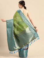 Olive Munga Silk Digital Print Animal Print Saree with Unstitched Blouse - Hiral Fashion | Grocsy