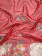 Red Munga Silk Digital Print Animal Print Saree with Unstitched Blouse - Hiral Fashion | Grocsy