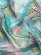 Multicolor Munga Silk Digital Print Floral Saree with Unstitched Blouse - Hiral Fashion | Grocsy