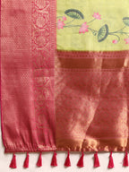 Olive Munga Silk Digital Print Animal Print Saree with Unstitched Blouse - Hiral Fashion | Grocsy
