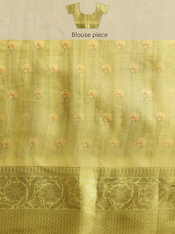 Olive Munga Silk Digital Print Animal Print Saree with Unstitched Blouse - Hiral Fashion | Grocsy