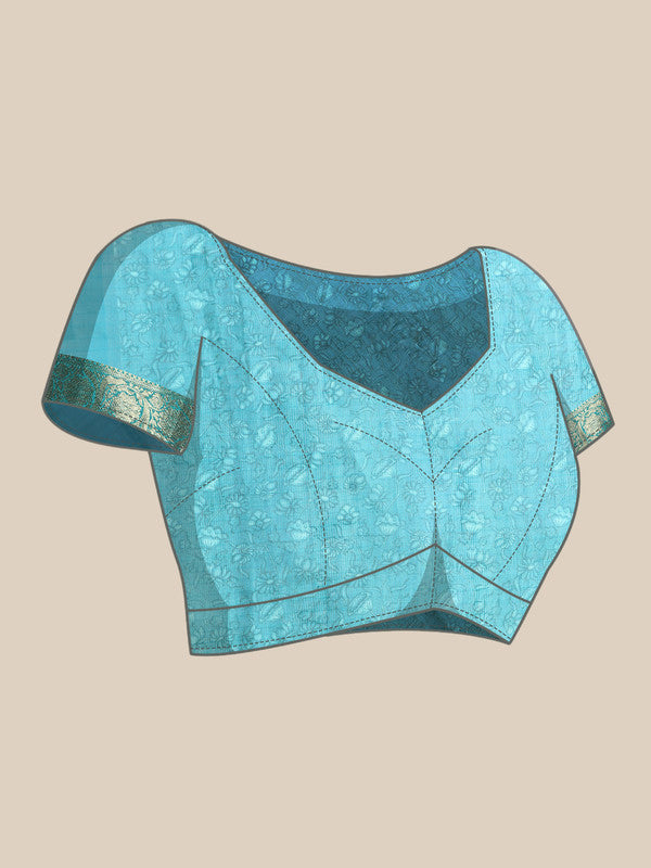 Peach Munga Silk Digital Print Floral Saree with Unstitched Blouse - Hiral Fashion | Grocsy