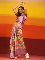 Multicolor Silk Blend Woven Zari Design Abstract Saree with Unstitched Blouse - Hiral Fashion | Grocsy