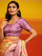 Multicolor Silk Blend Woven Zari Design Abstract Saree with Unstitched Blouse - Hiral Fashion | Grocsy