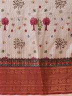 Hiral Fashion Grey Kanjeevaram Banarasi Silk Floral Digital Printed Saree | Grocsy