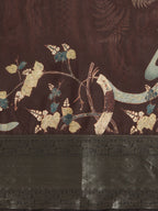 Brown Kanchipuram Silk Digital Print Floral Saree with Unstitched Blouse - Hiral Fashion | Grocsy