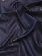 Navy Blue Kanchipuram Silk Digital Print Floral Saree with Unstitched Blouse - Hiral Fashion | Grocsy