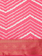 Pink Silk Blend Digital Print Striped Saree with Unstitched Blouse - Hiral Fashion | Grocsy