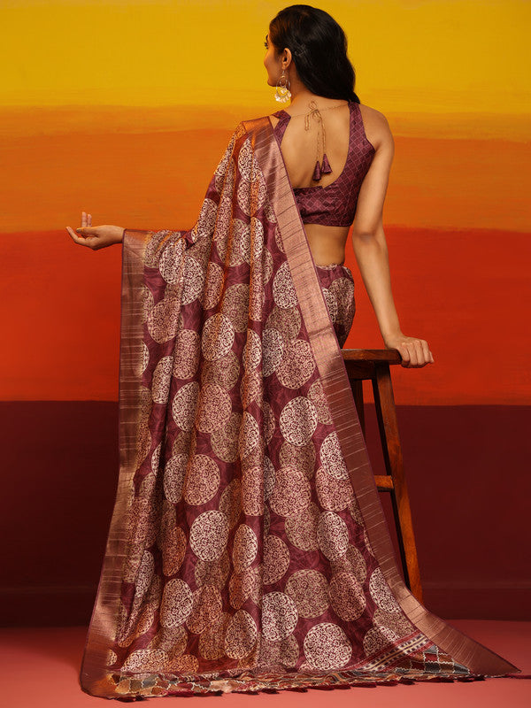 White Silk Blend Woven Zari Design Ethnic Motifs Saree with Unstitched Blouse - Hiral Fashion | Grocsy