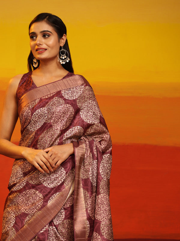 White Silk Blend Woven Zari Design Ethnic Motifs Saree with Unstitched Blouse - Hiral Fashion | Grocsy