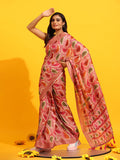 Green Silk Blend Woven Zari Design Paisley Saree with Unstitched Blouse - Hiral Fashion | Grocsy