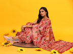 Green Silk Blend Woven Zari Design Paisley Saree with Unstitched Blouse - Hiral Fashion | Grocsy