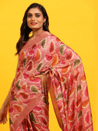 Green Silk Blend Woven Zari Design Paisley Saree with Unstitched Blouse - Hiral Fashion | Grocsy
