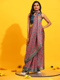 Red Silk Blend Woven Zari Design Geomatric Saree with Unstitched Blouse - Hiral Fashion | Grocsy