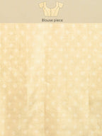 Beige Cotton Blend Digital Print Floral Saree with Unstitched Blouse - Hiral Fashion | Grocsy