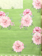 Olive Cotton Blend Digital Print Floral Saree with Unstitched Blouse - Hiral Fashion | Grocsy