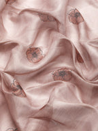Peach Cotton Blend Digital Print Floral Saree with Unstitched Blouse - Hiral Fashion | Grocsy