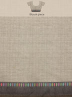 Gray Cotton Blend Digital Print Floral Saree with Unstitched Blouse - Hiral Fashion | Grocsy