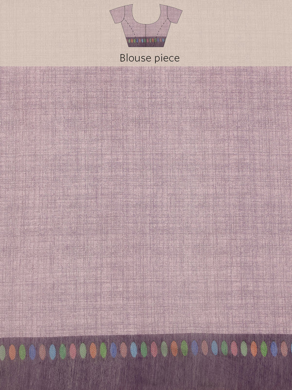 Lavender Cotton Blend Digital Print Floral Saree with Unstitched Blouse - Hiral Fashion | Grocsy
