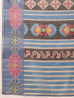 Hiral Fashion Mustard Banarasi Silk Cotton Floral Digital Print Saree | Grocsy