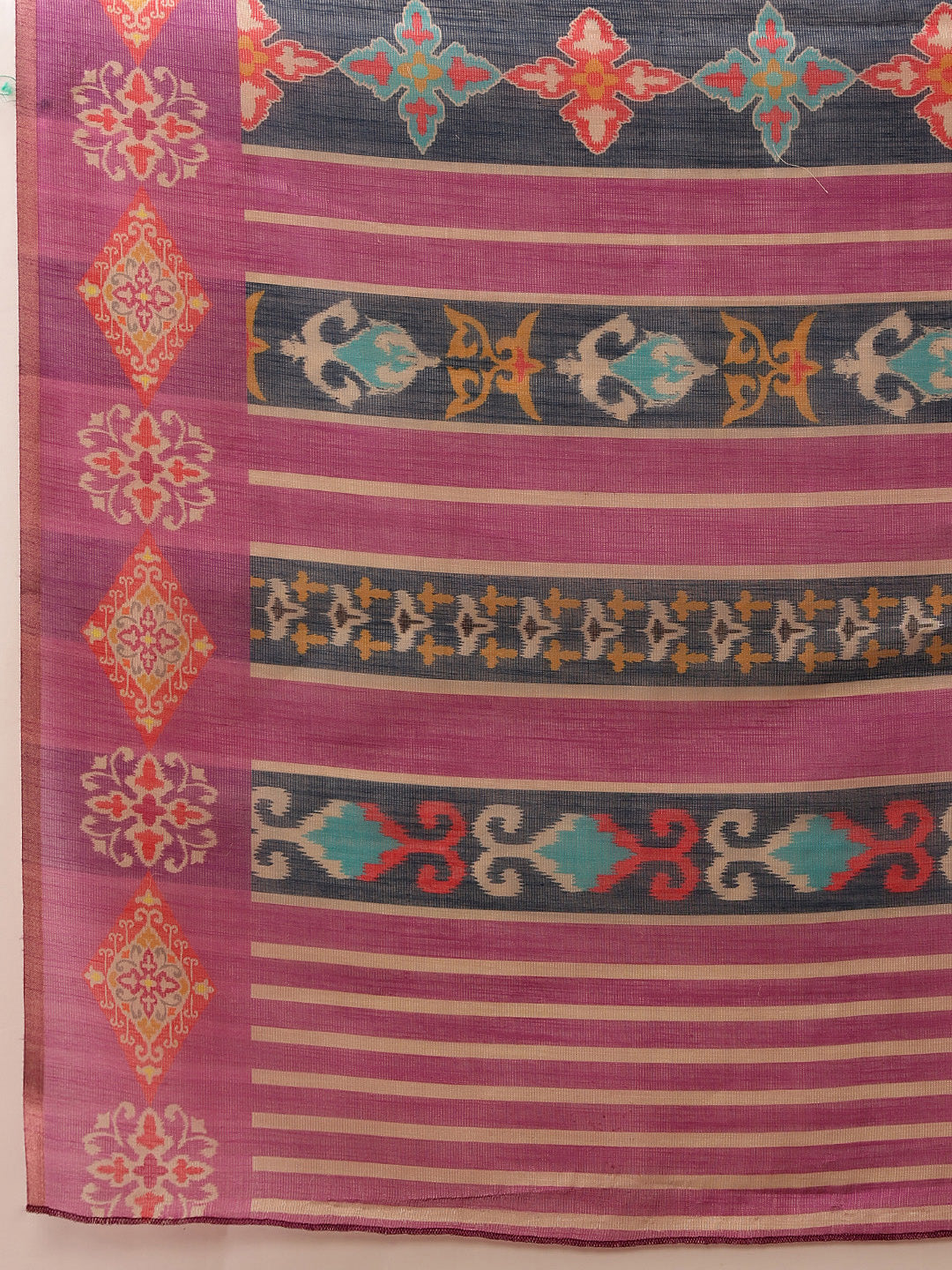 Hiral Fashion Purple Banarasi Silk Cotton Floral Digital Print Saree | Grocsy