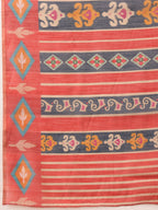 Hiral Fashion Red Banarasi Silk Cotton Floral Digital Print Saree | Grocsy