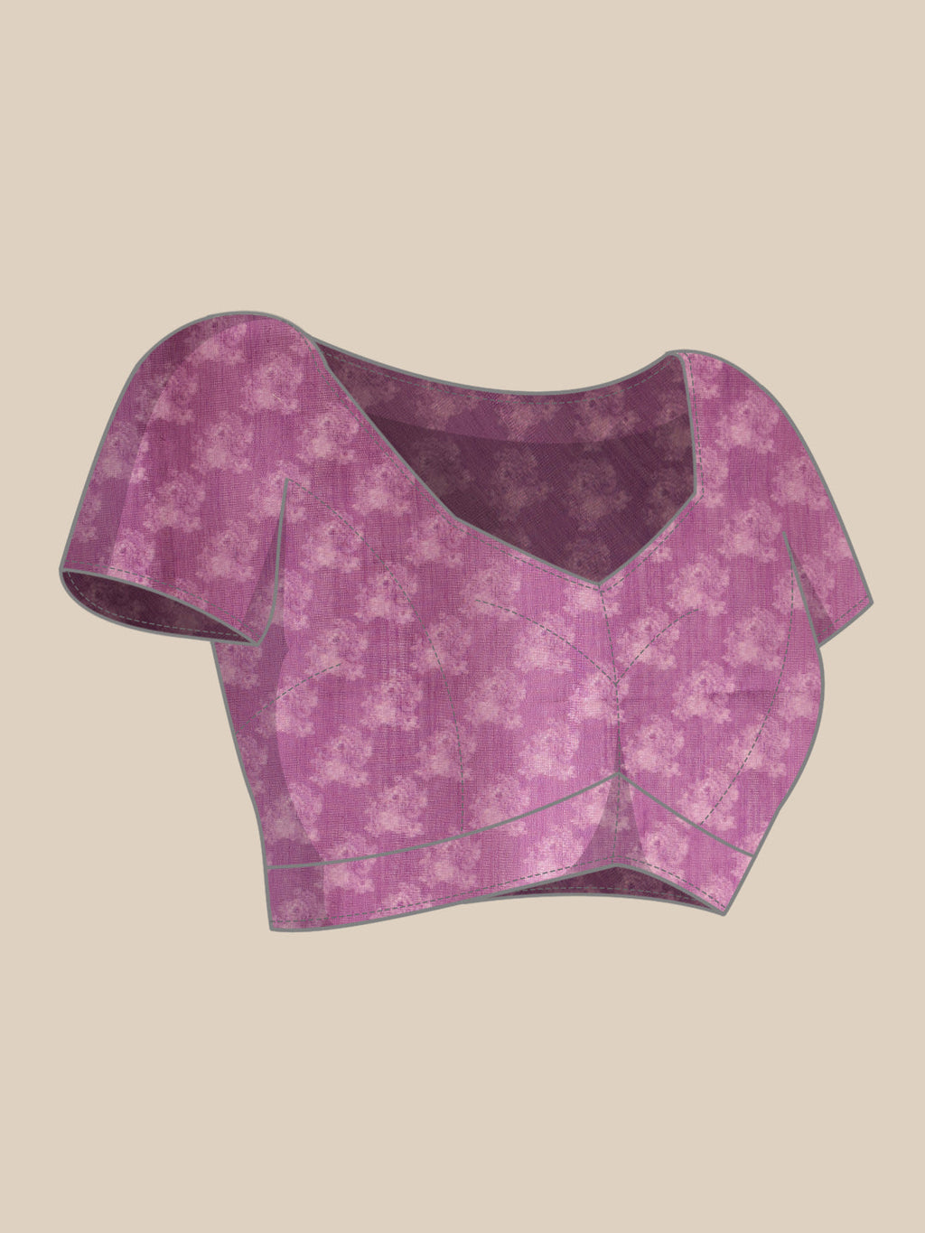 Hiral Fashion Lavender Banarasi Silk Cotton Floral Digital Print Saree | Grocsy