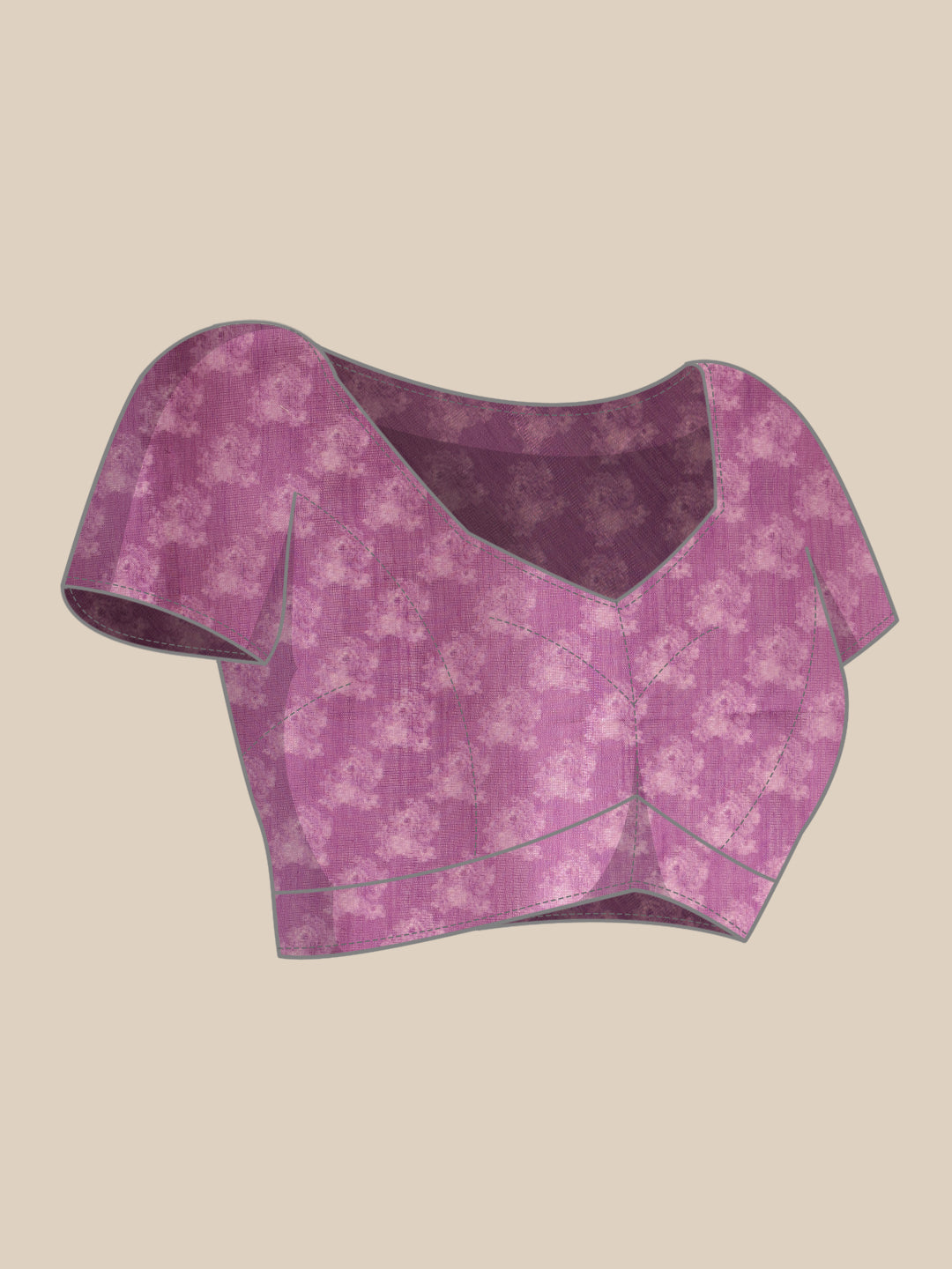 Hiral Fashion Lavender Banarasi Silk Cotton Floral Digital Print Saree | Grocsy