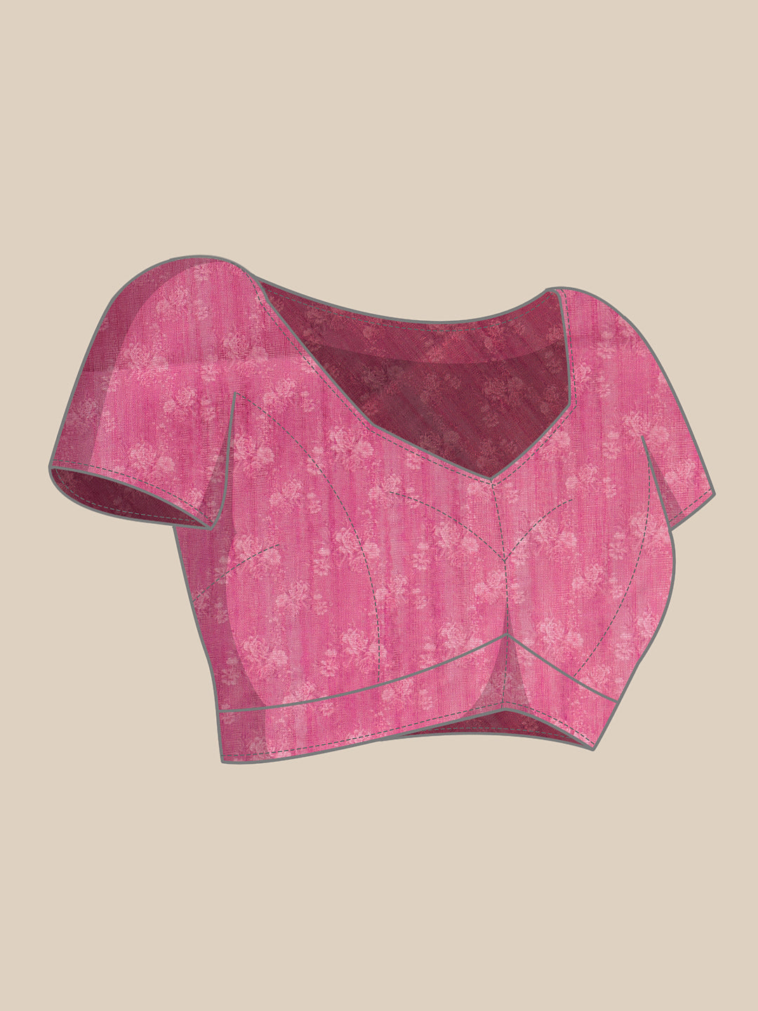 Hiral Fashion Pink Banarasi Silk Cotton Floral Digital Print Saree | Grocsy