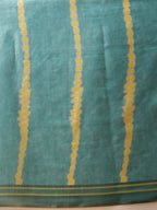 Hiral Fashion Teal Banarasi Cotton Silk Lahariya Digital Printed Saree | Grocsy