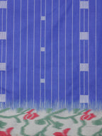 Blue Silk Blend Digital Print Striped Saree with Unstitched Blouse - Hiral Fashion | Grocsy