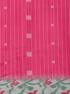 Pink Silk Blend Digital Print Striped Saree with Unstitched Blouse - Hiral Fashion | Grocsy