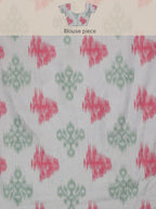 Pink Silk Blend Digital Print Striped Saree with Unstitched Blouse - Hiral Fashion | Grocsy