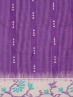 Purple Silk Blend Digital Print Striped Saree with Unstitched Blouse - Hiral Fashion | Grocsy