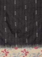 Black Silk Blend Digital Print Striped Saree with Unstitched Blouse - Hiral Fashion | Grocsy