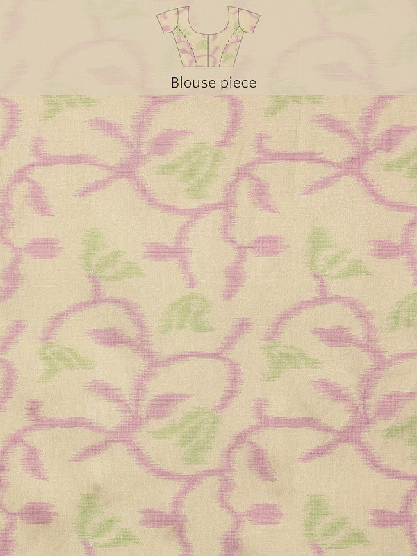 Purple Silk Blend Digital Print Striped Saree with Unstitched Blouse - Hiral Fashion | Grocsy