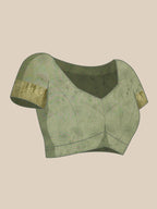 Green Munga Silk Digital Print Floral Saree with Unstitched Blouse - Hiral Fashion | Grocsy