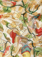 Multicolor Art Silk Digital Print Floral Saree with Unstitched Blouse - Hiral Fashion | Grocsy