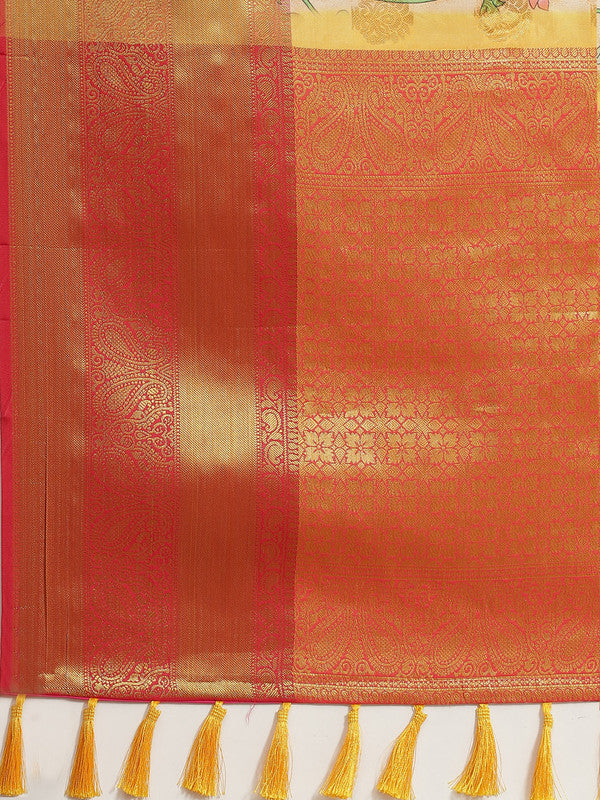 Multicolor Art Silk Digital Print Floral Saree with Unstitched Blouse - Hiral Fashion | Grocsy