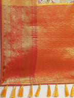 Multicolor Art Silk Digital Print Floral Saree with Unstitched Blouse - Hiral Fashion | Grocsy