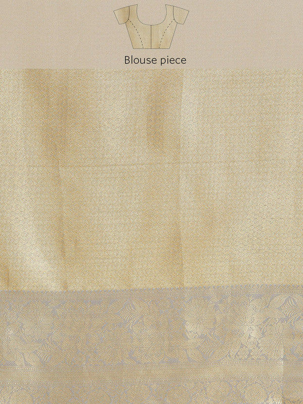 Gray Tissue Silk Digital Print Floral Saree with Unstitched Blouse - Hiral Fashion | Grocsy