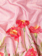 Lavender Tissue Silk Digital Print Floral Saree with Unstitched Blouse - Hiral Fashion | Grocsy