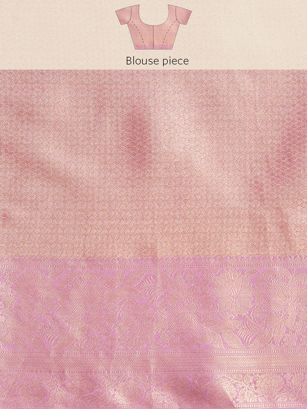 Lavender Tissue Silk Digital Print Floral Saree with Unstitched Blouse - Hiral Fashion | Grocsy