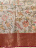 Hiral Fashion Lavender Banarasi Muga Silk Pichwai Digital Printed Saree | Grocsy